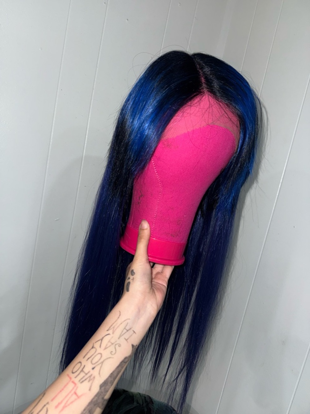 Blue Straight Lace Front Wig